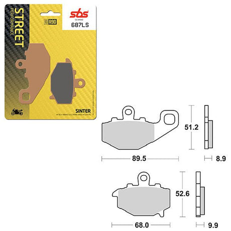 SBS PERFORMANCE LS SINTER REAR BRAKE PAD (6260687108) - DRIVEN Canada's Powersports 6260687108