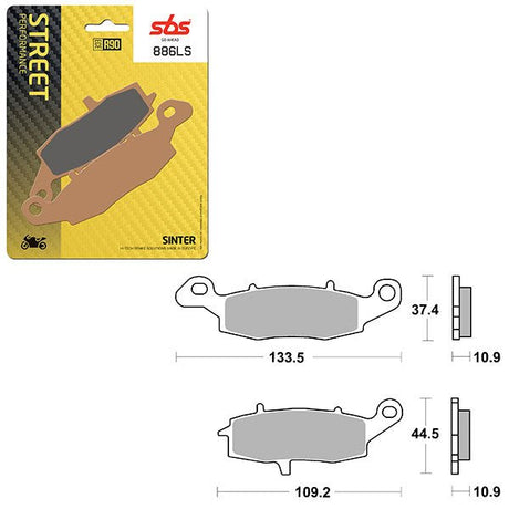 SBS PERFORMANCE LS SINTER REAR BRAKE PAD (6260886108) - DRIVEN Canada's Powersports 6260886108