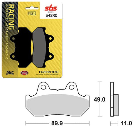 SBS ROAD RACING & TRACKDAYS CARBON TECH REAR BRAKE PAD (6210542108) - DRIVEN Canada's Powersports 6210542108