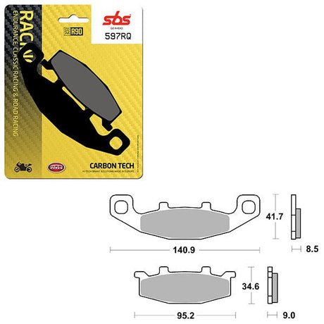 SBS ROAD RACING & TRACKDAYS CARBON TECH REAR BRAKE PAD (6210597108) - DRIVEN Canada's Powersports 6210597108