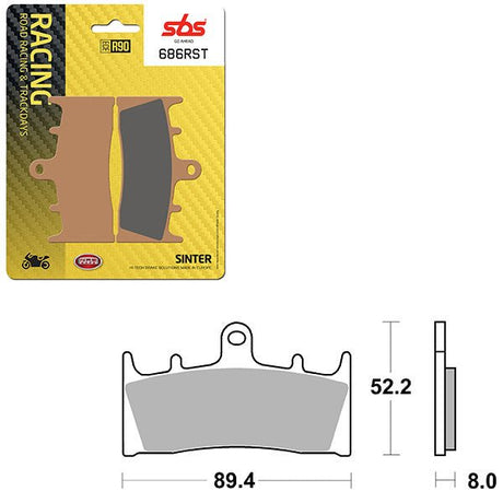 SBS ROAD RACING & TRACKDAYS SINTER FRONT BRAKE PAD (6470686108) - DRIVEN Canada's Powersports 6470686108