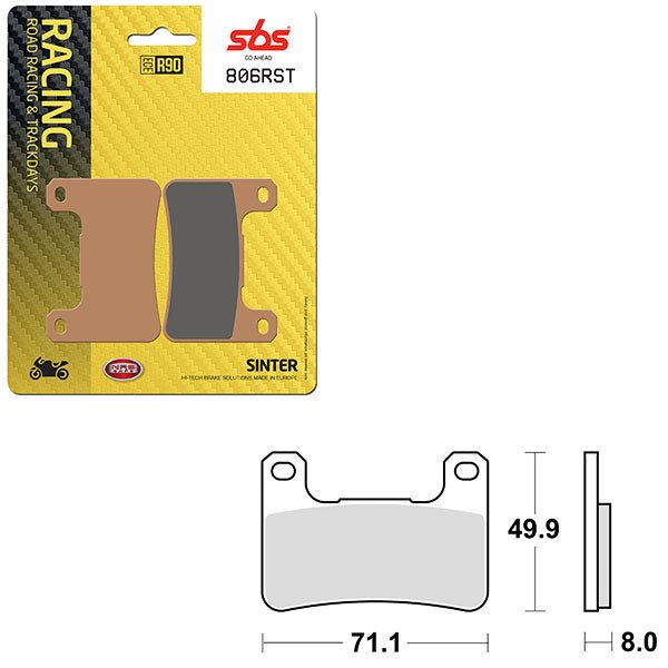 SBS ROAD RACING & TRACKDAYS SINTER FRONT BRAKE PAD (6470806108) - DRIVEN Canada's Powersports 6470806108