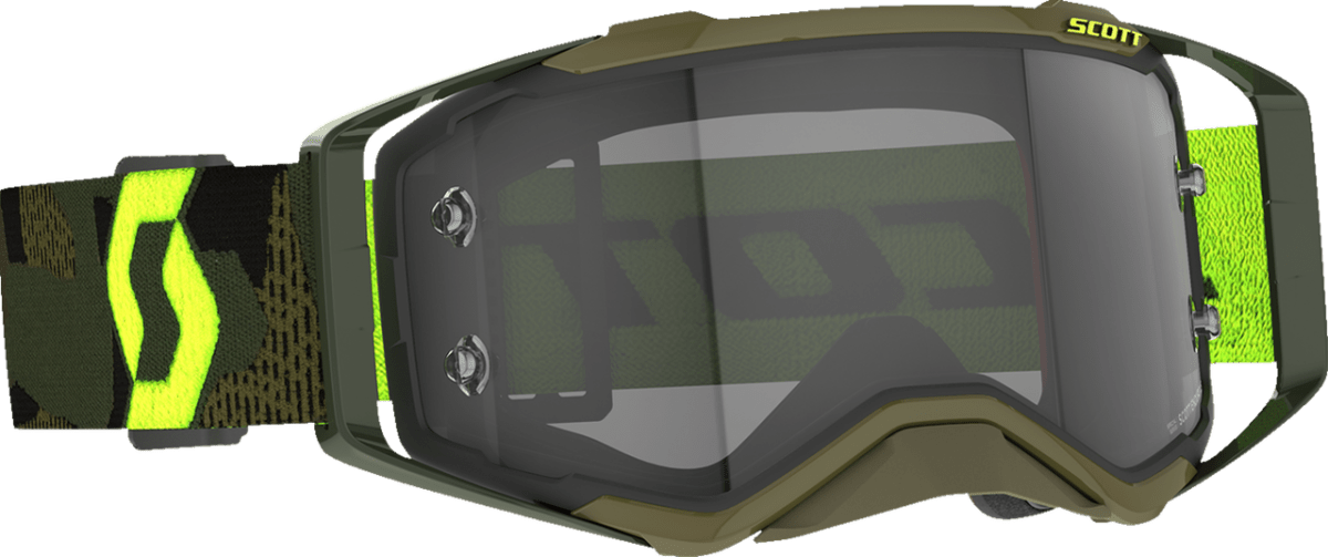 SCOTT USA PROSPECT GOGGLES KHAKI GREEN/NEON YELLOW LIGHT SENSITIVE GREY WORKS - DRIVEN Canada's Powersports 196530065876272820 - 7701327