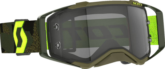SCOTT USA PROSPECT GOGGLES KHAKI GREEN/NEON YELLOW LIGHT SENSITIVE GREY WORKS - DRIVEN Canada's Powersports 196530065876272820 - 7701327
