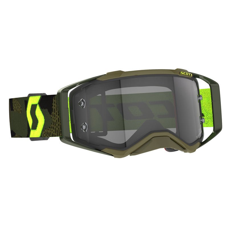 SCOTT USA PROSPECT GOGGLES KHAKI GREEN/NEON YELLOW LIGHT SENSITIVE GREY WORKS - DRIVEN Canada's Powersports 196530065876272820 - 7701327