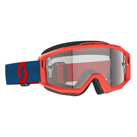 SCOTT USA SPLIT OTG GOGGLES DARK BLUE/NEON RED - CLEAR WORKS (285537 - 7698113) - Driven Powersports Inc.7615523902903285537 - 7698113