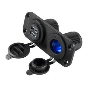 Sea - Dog Double USB And Power Socket Panel - DRIVEN Canada's Powersports 035514428583426505