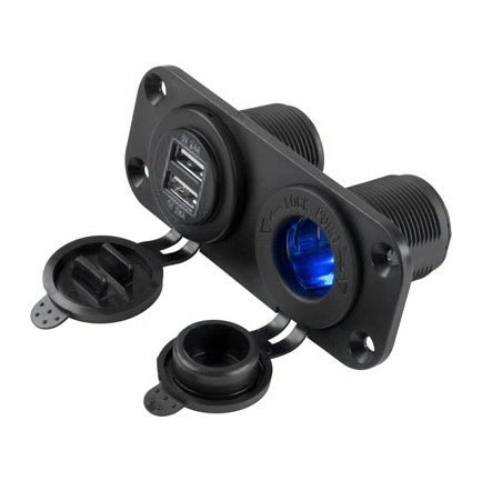 Sea - Dog Double USB And Power Socket Panel - DRIVEN Canada's Powersports 035514428583426505