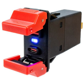 Sea - Dog USB 3.0 & USB - C Rocker Style Power Socket With Dual Fixed Covers - DRIVEN Canada's Powersports 035514433440426545-1