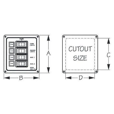 Sea - Dog Vertical Switch Panel Made In Aluminum - DRIVEN Canada's Powersports 035514423359422010-1