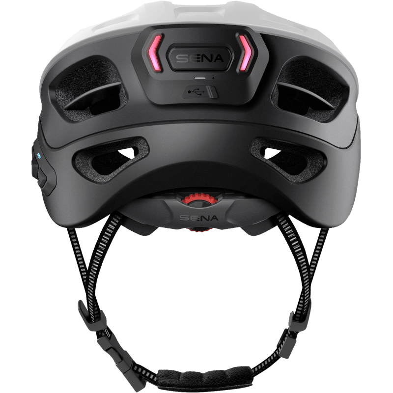 SENA CYCLING HELMET R1 EVO Matte White Back - Driven Powersports