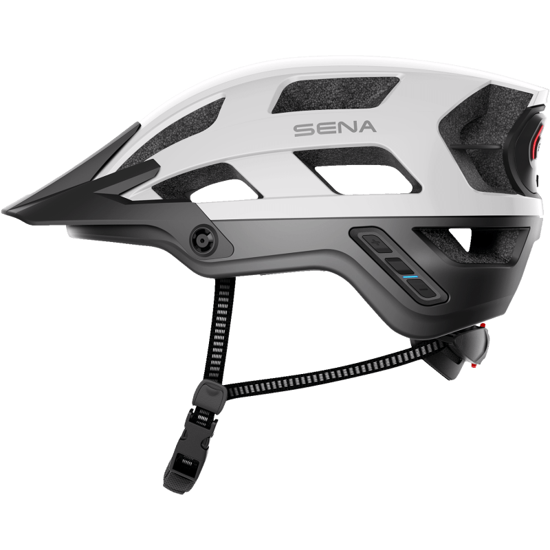 SENA M1 EVO SENA MTB HELMET Matte White Left Side - Driven Powersports