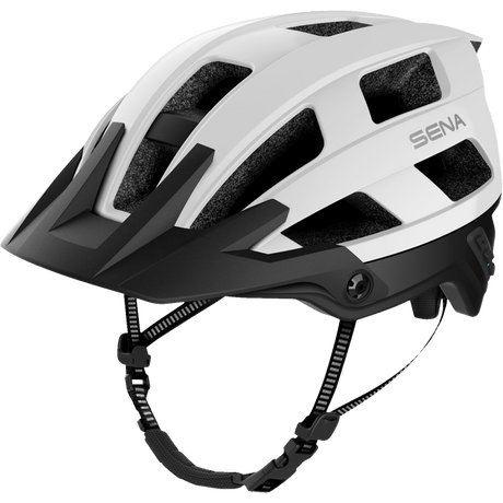 SENA M1 EVO SENA MTB HELMET Matte White Front - Driven Powersports