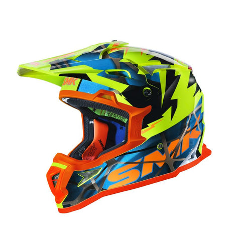 SMK HELMETS ALLTERRA HELMET - FULMINE YELLOW/BLUE/ORANGE (XL) - Driven Powersports Inc.89026134903891000032018