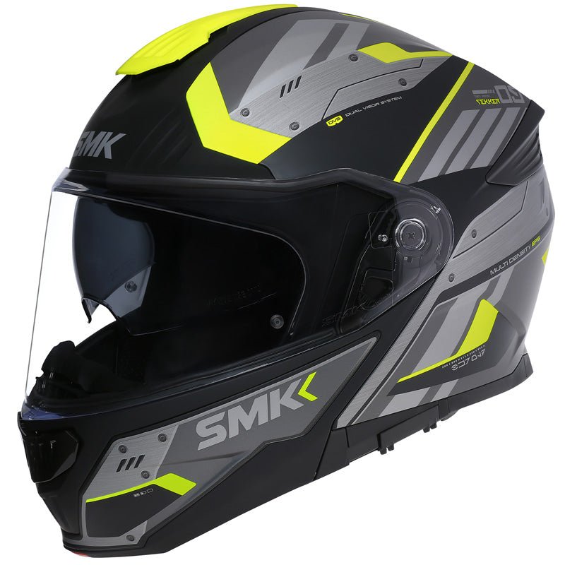 SMK HELMETS GULLWING HELMET - TEKKER BLACK/GREY/RACING BLUE SM (1000031102) - Driven Powersports Inc.89026134203001000031102