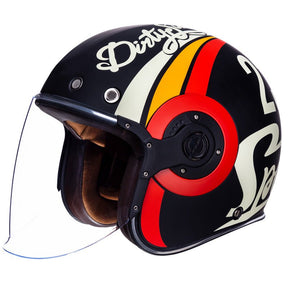 SMK HELMETS RETRO JET HELMET SPEED TT BLACK/WHITE/BLUE (MATTE) (S) - DRIVEN Canada's Powersports 89026134245751000031526