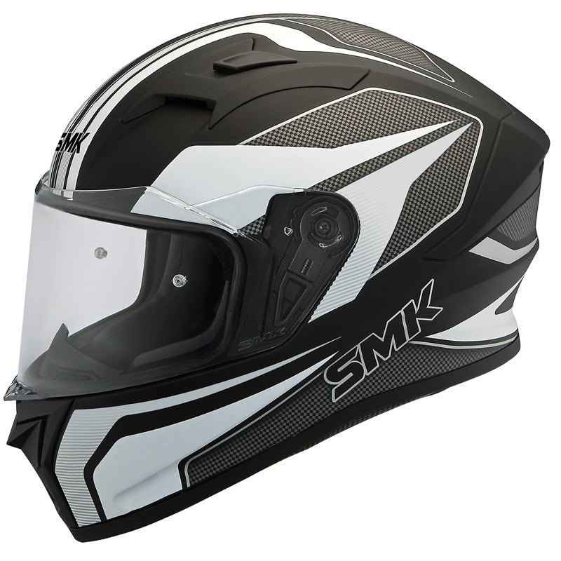 SMK HELMETS STELLAR HELMET DYNAMO BLACK/WHITE/GREY (MATTE) (L) - DRIVEN Canada's Powersports 89026134256021000031628