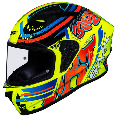 SMK HELMETS STELLAR HELMET GRAFFITI GREEN/RED/ORANGE SM - DRIVEN Canada's Powersports 89026138238591000031643