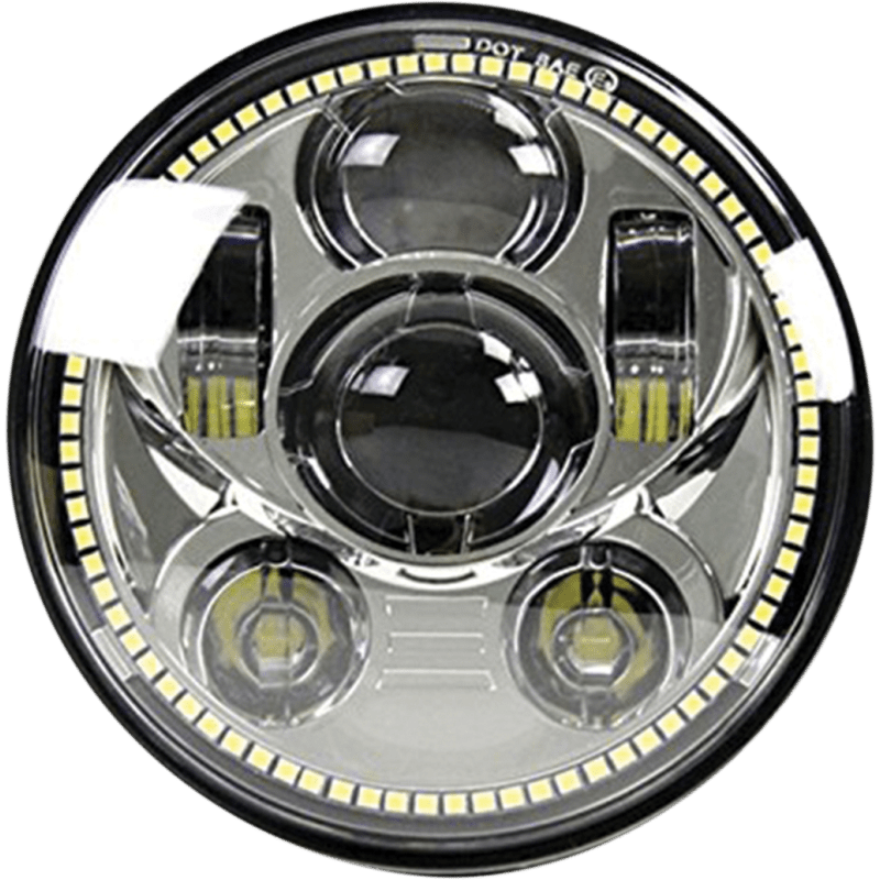SPEED DEMON 45W 5.75" MOTORCYCLE HEADLIGHT CHR W/DRL HALO DOT (10 - 20209) - DRIVEN Canada's Powersports 10 - 20209