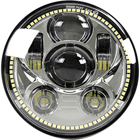 SPEED DEMON 45W 5.75" MOTORCYCLE HEADLIGHT CHR W/DRL HALO DOT (10 - 20209) - DRIVEN Canada's Powersports 10 - 20209