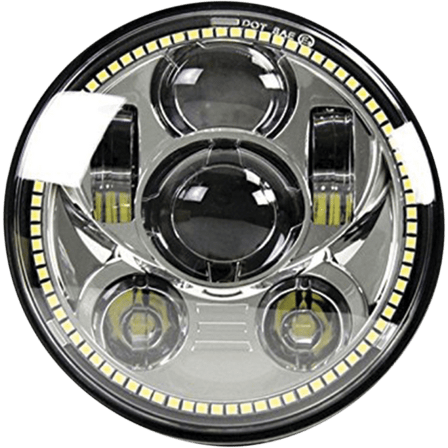 SPEED DEMON 45W 5.75" MOTORCYCLE HEADLIGHT CHR W/DRL HALO DOT (10 - 20209) - DRIVEN Canada's Powersports 10 - 20209