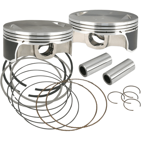 S&S CYCLE PISTON, SET, 4 - 1/8", +.010, FD, PACKAGED, .927" WP,REVISED, - Driven Powersports Inc.106 - 3872A