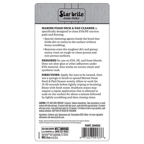 STARBRITE DECK CLEANER FOAM 32OZ (204932C) - DRIVEN Canada's Powersports 071247989250204932C
