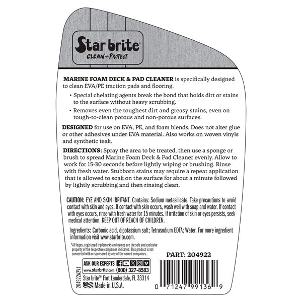 STARBRITE DECK CLEANER FOAM SPRAY 22OZ (204922C) - DRIVEN Canada's Powersports 071247989243204922C