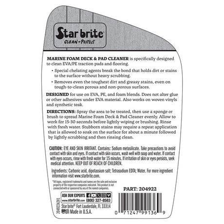 STARBRITE DECK CLEANER FOAM SPRAY 22OZ (204922C) - DRIVEN Canada's Powersports 071247989243204922C