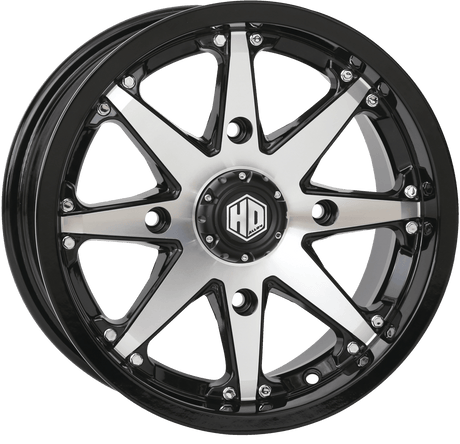 STI HD10 Alloy 12X7 4/110 2+5 Gloss Black/Machined W1 - DRIVEN Canada's Powersports 12HD1001