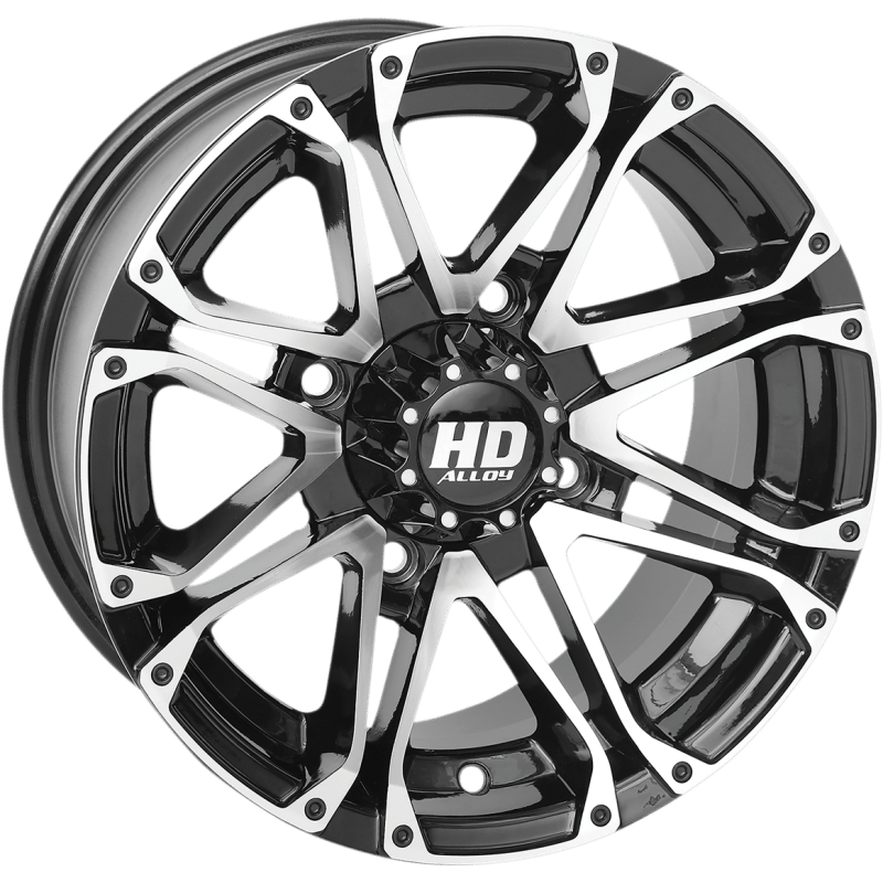 STI TIRE & WHEEL HD3 ALLOY 12X7 4/110 2+5 GLOSS BLACK/MACHINED W1 - Driven Powersports Inc.12HD301