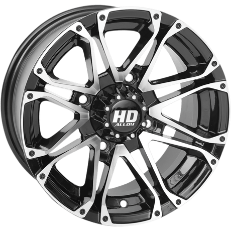 STI TIRE & WHEEL HD3 ALLOY 12X7 4/156 4+3 GLOSS BLACK/MACHINED W1 - Driven Powersports Inc.12HD303