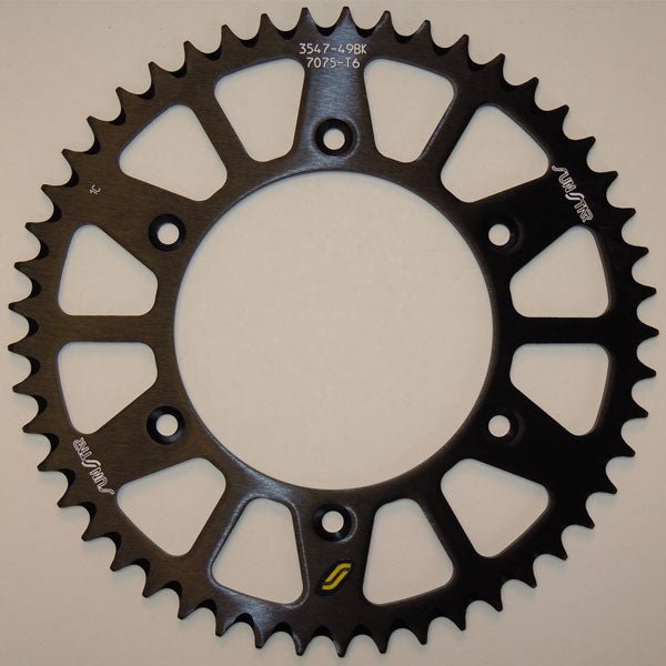 SUNSTAR SPROCKETS WORKS TRIPLESTAR ALUMINUM REAR SPROCKET (5 - 354749BK) - DRIVEN Canada's Powersports 8400191043575 - 354749BK