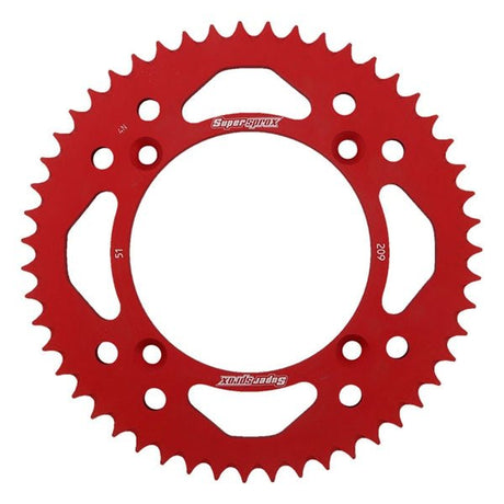SUPERSPROX MX ALUMINIUM REAR DRIVE SPROCKET - DRIVEN Canada's Powersports 8592165097480RAL - 209 - 51 - RED