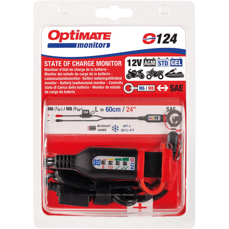 TECMATE 4 - LED MONITOR 1/4"/M6 SAE (O - 124) - DRIVEN Canada's Powersports 5425006144247O - 124