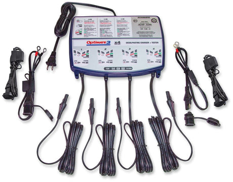 TECMATE OPTIMATE 3 QUAD BANK CHARGER (TM - 455) - DRIVEN Canada's Powersports 5425006145558TM - 455