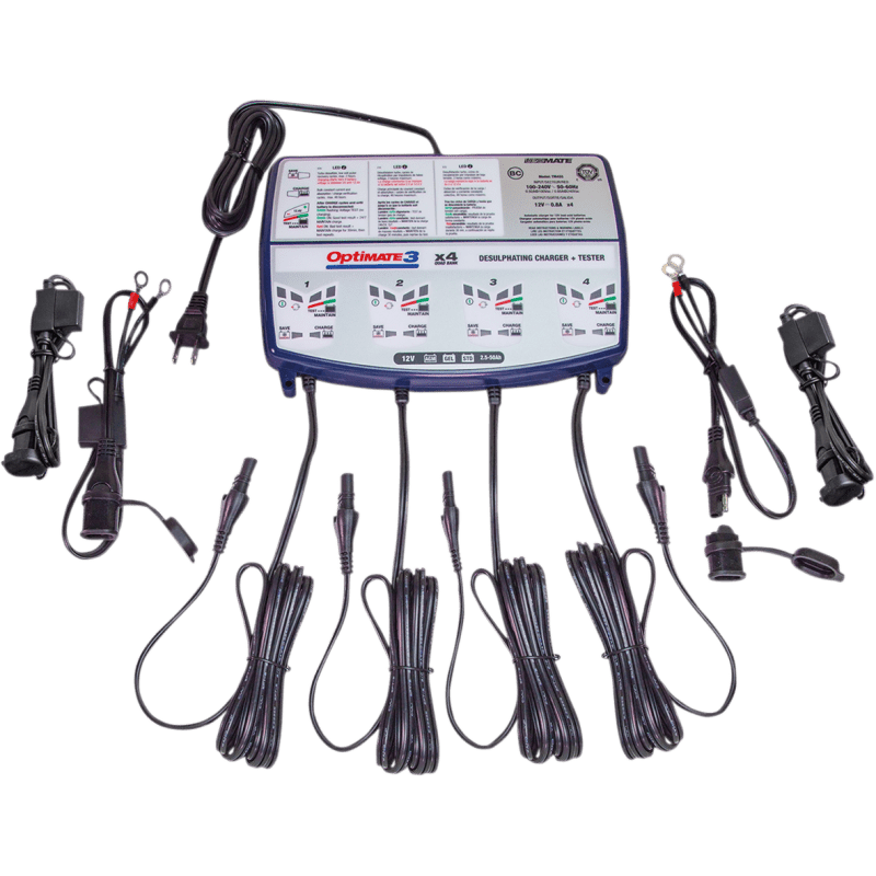 TECMATE OPTIMATE 3 QUAD BANK CHARGER (TM - 455) - DRIVEN Canada's Powersports 5425006145558TM - 455