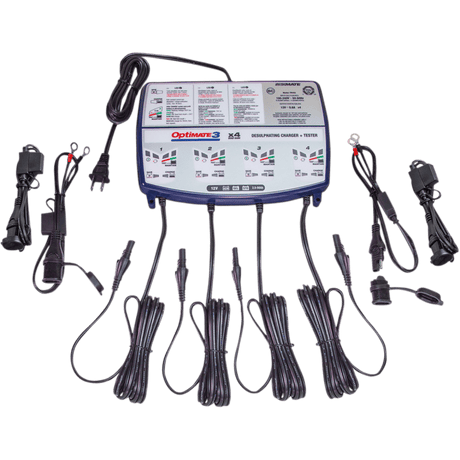 TECMATE OPTIMATE 3 QUAD BANK CHARGER (TM - 455) - DRIVEN Canada's Powersports 5425006145558TM - 455