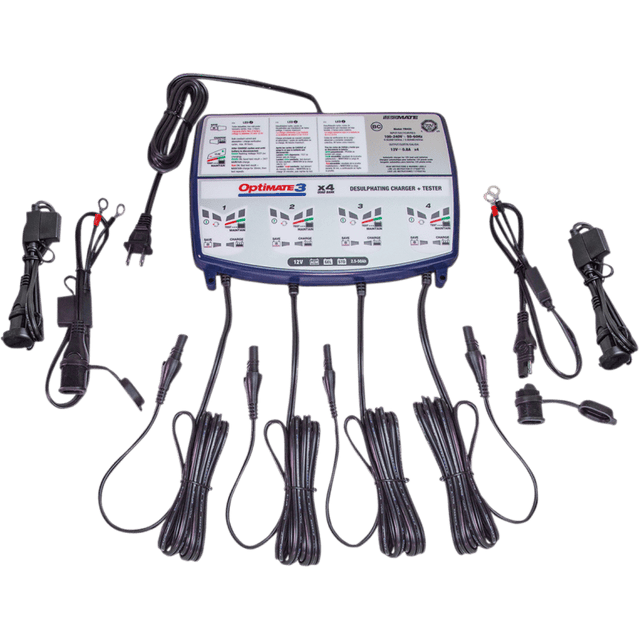 TECMATE OPTIMATE 3 QUAD BANK CHARGER (TM - 455) - DRIVEN Canada's Powersports 5425006145558TM - 455