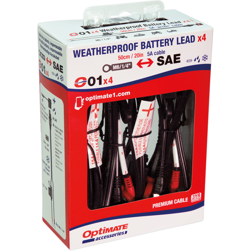TECMATE OPTIMATE CABLE O - 01 4PK (O - 01X4) - DRIVEN Canada's Powersports 5425006141345O - 01X4