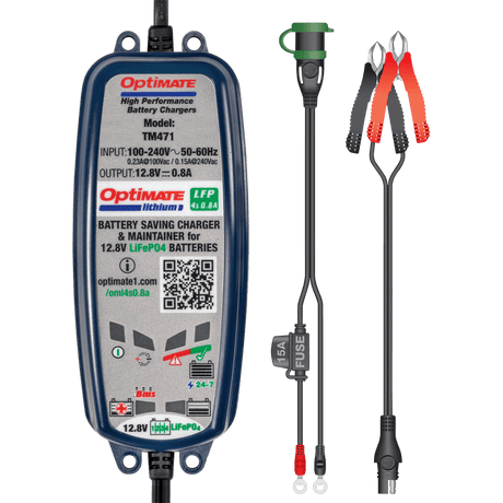 TECMATE OPTIMATE LITHIUM CHARGER (TM - 471) - DRIVEN Canada's Powersports 5425006145718TM - 471