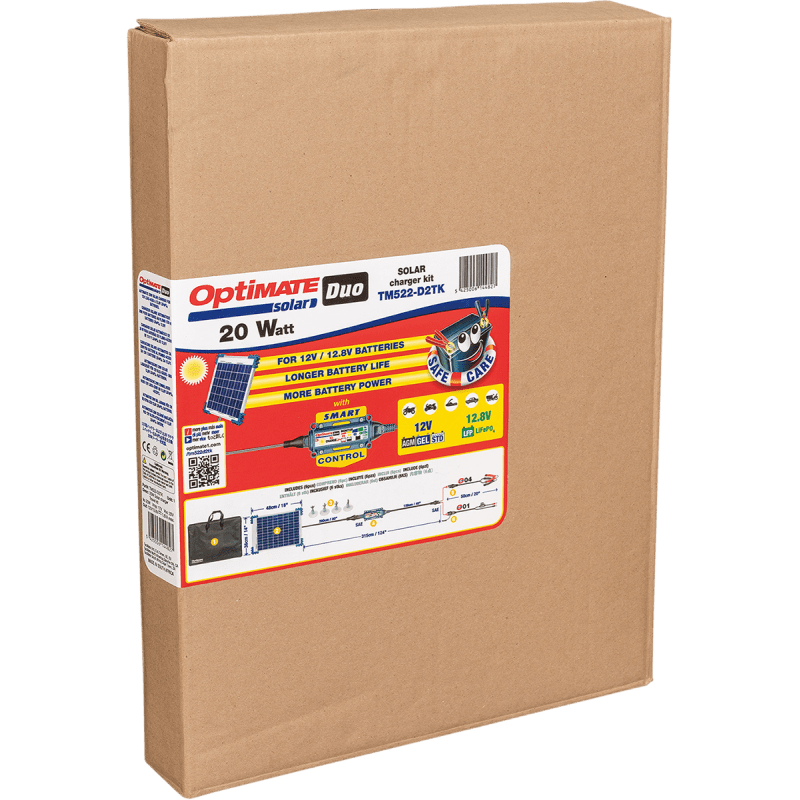 TECMATE OPTIMATE SLR DUO 20W TRVL (TM522 - D2TK) - DRIVEN Canada's Powersports 5425006144827TM522 - D2TK
