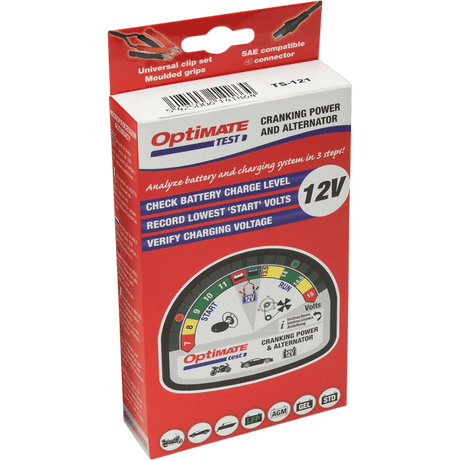 TECMATE OPTIMATE TEST  CRANKING, ALTERNATOR & LEAD BATTERY TESTER (TS - 121) - DRIVEN Canada's Powersports 5425006141864TS - 121