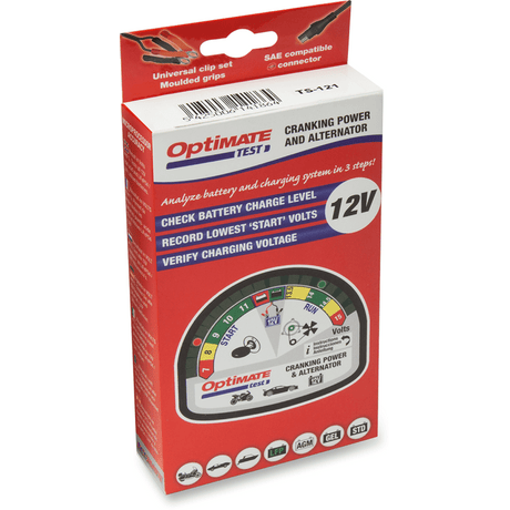 TECMATE OPTIMATE TEST  CRANKING, ALTERNATOR & LEAD BATTERY TESTER (TS - 121) - DRIVEN Canada's Powersports 5425006141864TS - 121