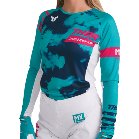 THOR JERSEY WMN LAUNCHMODE BLEACH WT/AQ - DRIVEN Canada's Powersports 2911 - 03452911 - 0345