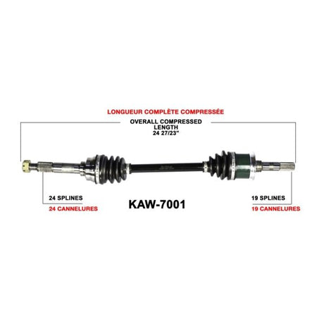 TRAKMOTIVE COMPLETE AXLE (KAW - 7001) - Driven Powersports Inc.844084079831KAW - 7001