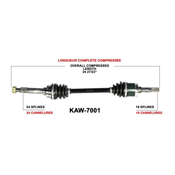 TRAKMOTIVE COMPLETE AXLE (KAW - 7001) - Driven Powersports Inc.844084079831KAW - 7001