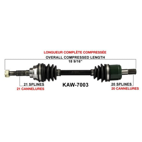 TRAKMOTIVE COMPLETE AXLE (KAW - 7003) - Driven Powersports Inc.844084079817KAW - 7003