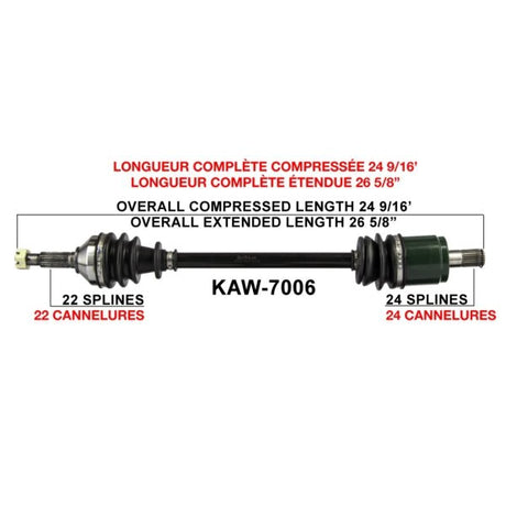TRAKMOTIVE COMPLETE AXLE (KAW - 7006) - Driven Powersports Inc.844084079787KAW - 7006