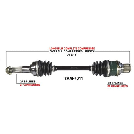 TRAKMOTIVE COMPLETE AXLE (YAM - 7011) - Driven Powersports Inc.844084079459YAM - 7011